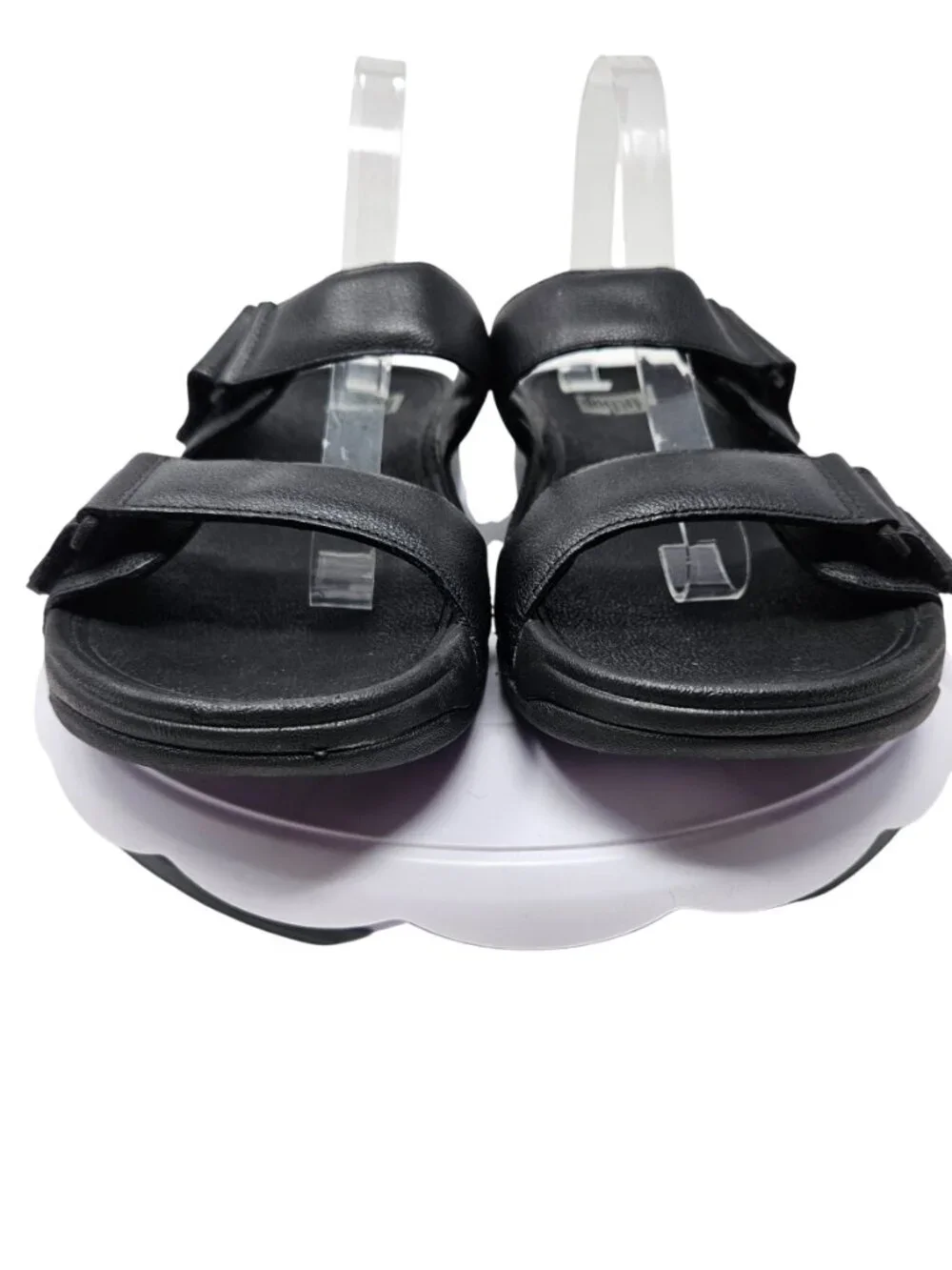 FitFlop Gogh Moc Slide Leather Sandals Shoes Black Mens Size 11 Comfort Slip On